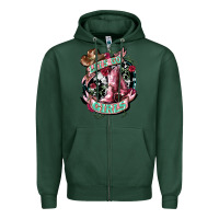 Sports Green Let's go Girl's Cowboy boots Zipper Hoodie - HowdyJamesFarm