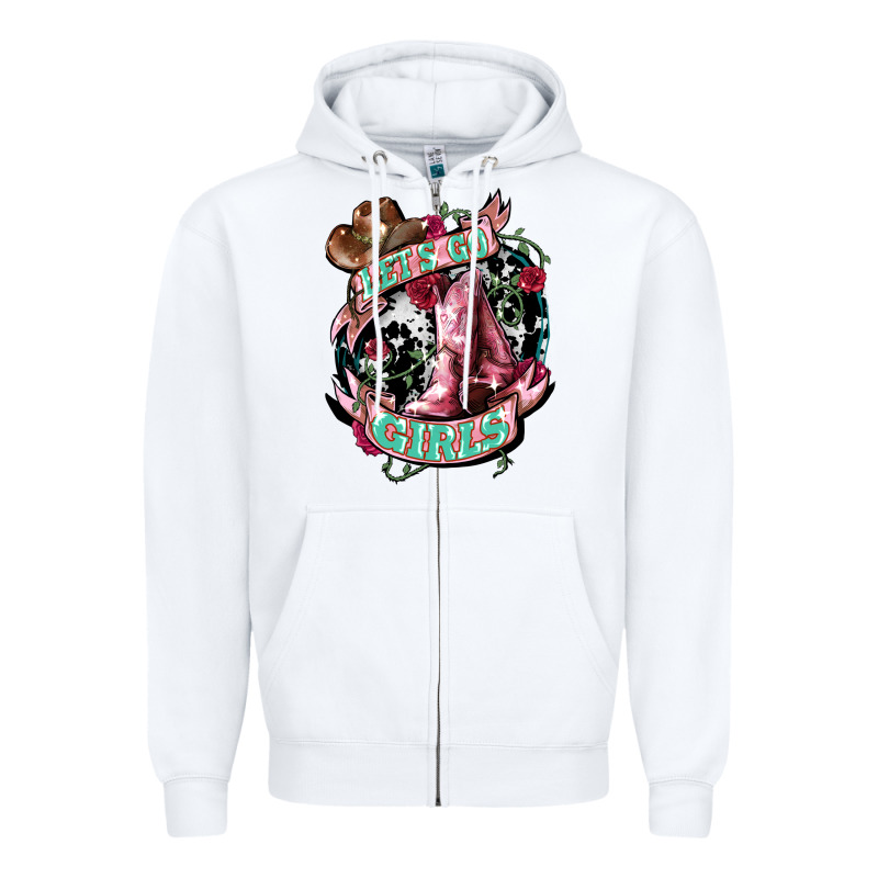 Let's Go Girl's Cowboy Boots Zipper Hoodie by HowdyJamesFarm | Teevron