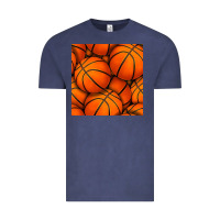 Vintage Denim basketball seamless pattern Vintage Tee - BundleAndBundleShop