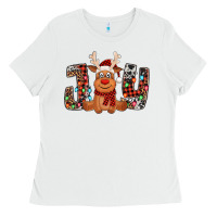 White joy christmas reindeer Ladies Tee - Jasminsmagicworld