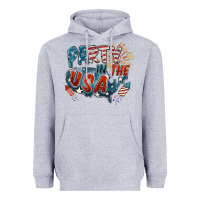 Heather Grey Party in the USA Heavyweight Hoodie - FaDigitalArtStudio