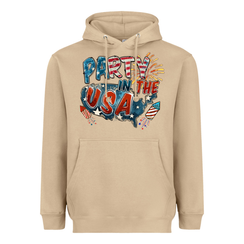 Party In The Usa Heavyweight Hoodie by FaDigitalArtStudio | Teevron