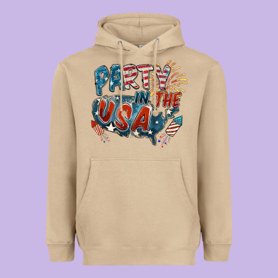 Party In The Usa Heavyweight Hoodie Designed By Fadigitalartstudio