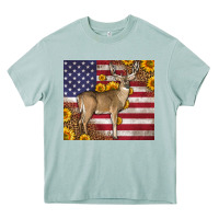 Arona Western American Flag And Deer Heavy Core Tee - LillyAllenDesigns