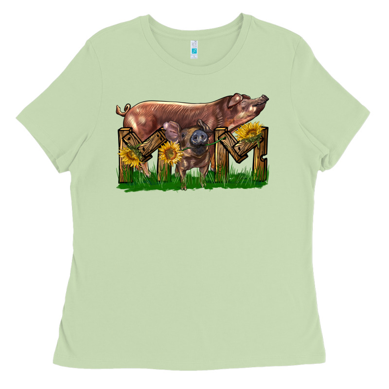 Western Mom With Duroc Pig And Baby Pig Ladies Tee by LillyAllenDesigns | Teevron
