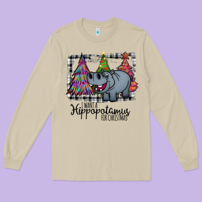 Hippopotamus, Christmas Carols, Christmas, Christmas Market, Christmas Long Sleeve Tee Designed By Bettercallsaul
