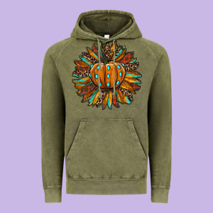 Pumpkin Sunflower Vintage Hoodie Designed By Ranaportraitstore