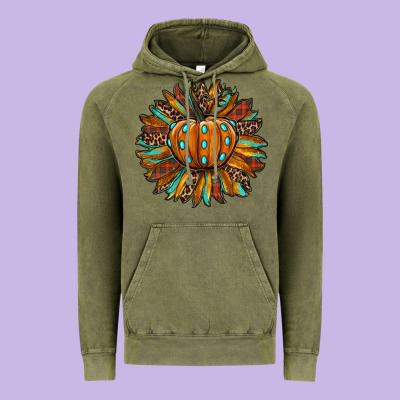 Pumpkin Sunflower Vintage Hoodie Designed By Ranaportraitstore