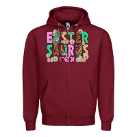 Burgundy Easter Saurus Nurse Easter Day Zipper Hoodie - HowdyJamesFarm