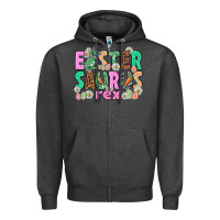 Charcoal Heather Easter Saurus Nurse Easter Day Zipper Hoodie - HowdyJamesFarm
