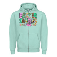 Seafoam Easter Saurus Nurse Easter Day Zipper Hoodie - HowdyJamesFarm