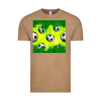 Vintage Coffee soccer balls with field  and tactics seamless pattern Vintage Tee - BundleAndBundleShop