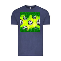Vintage Denim soccer balls with field  and tactics seamless pattern Vintage Tee - BundleAndBundleShop