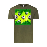 Vintage Olive soccer balls with field  and tactics seamless pattern Vintage Tee - BundleAndBundleShop