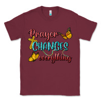 Burgundy Prayer Changes Everything Classic Tee - BundleAndBundleShop