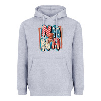 Heather Grey 4th of July nana with lightning bolt Heavyweight Hoodie - FaDigitalArtStudio