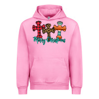 Fuchsia Pink merry Christmas cross Urban Hoodie - CowhideDigitalArt