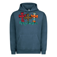 Pigment Midnight Navy merry Christmas cross Urban Hoodie - CowhideDigitalArt
