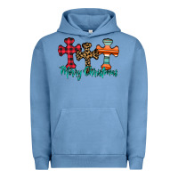 Pigment Pebble Blue merry Christmas cross Urban Hoodie - CowhideDigitalArt