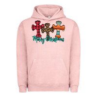Pigment Salmon merry Christmas cross Urban Hoodie - CowhideDigitalArt