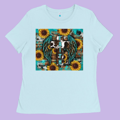 Western Faith Sunflower's Ladies Tee Designed By Ranaportraitstore