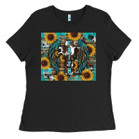 Black western faith sunflower's Ladies Tee - RanaPortraitStore