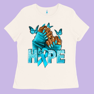 Hope Tealribbonovarian Cancer Nails Ladies Tee Designed By Nancycooperartshop