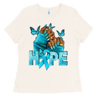 Bone hope tealribbonovarian cancer nails Ladies Tee - NancyCooperArtShop