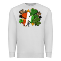 Dove Grey Irish flag shamrock St. Patricks Day Premium Sweatshirt - FaDigitalArtStudio