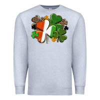 Heather Grey Irish flag shamrock St. Patricks Day Premium Sweatshirt - FaDigitalArtStudio