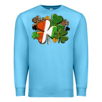 Ocean Blue Irish flag shamrock St. Patricks Day Premium Sweatshirt - FaDigitalArtStudio