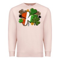 Pale Pink Irish flag shamrock St. Patricks Day Premium Sweatshirt - FaDigitalArtStudio