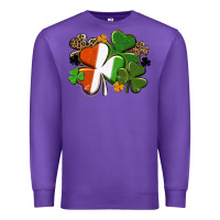 Purple Irish flag shamrock St. Patricks Day Premium Sweatshirt - FaDigitalArtStudio