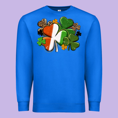 Irish Flag Shamrock St. Patricks Day Premium Sweatshirt Designed By Fadigitalartstudio