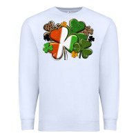 White Irish flag shamrock St. Patricks Day Premium Sweatshirt - FaDigitalArtStudio