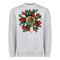 Heather Grey Mexican Sunflower Heavyweight Sweatshirt - texasbilliewilder