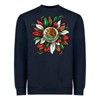 Navy Mexican Sunflower Heavyweight Sweatshirt - texasbilliewilder