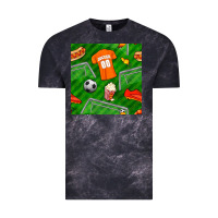 Cloud Black soccer ball uniform and shoes seamless pattern Vintage Tee - BundleAndBundleShop