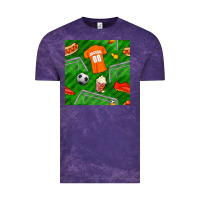 Cloud Purple soccer ball uniform and shoes seamless pattern Vintage Tee - BundleAndBundleShop