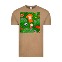 Vintage Coffee soccer ball uniform and shoes seamless pattern Vintage Tee - BundleAndBundleShop