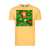 Vintage Mustard soccer ball uniform and shoes seamless pattern Vintage Tee - BundleAndBundleShop