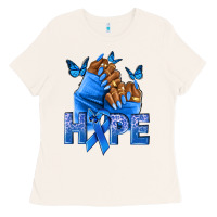 Bone hope blueribboncolon cancer nails Ladies Tee - NancyCooperArtShop