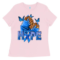 Bubblegum Pink hope blueribboncolon cancer nails Ladies Tee - NancyCooperArtShop