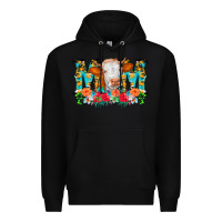 Black Mom Cow Flowers Premium Hoodie - CowCowDesign