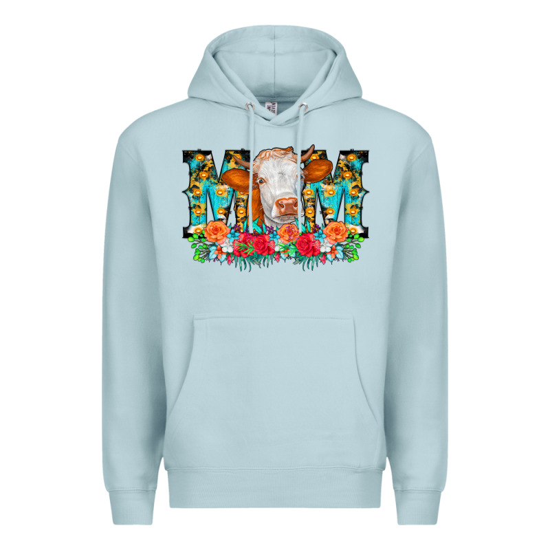 Mom Cow Flowers Premium Hoodie by CowCowDesign | Teevron