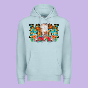 Mom Cow Flowers Premium Hoodie Designed By Cowcowdesign