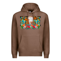 Chestnut Mom Cow Flowers Premium Hoodie - CowCowDesign