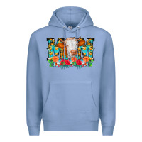 Colony Blue Mom Cow Flowers Premium Hoodie - CowCowDesign