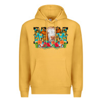 Mustard Mom Cow Flowers Premium Hoodie - CowCowDesign