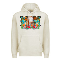Oatmeal Heather Mom Cow Flowers Premium Hoodie - CowCowDesign